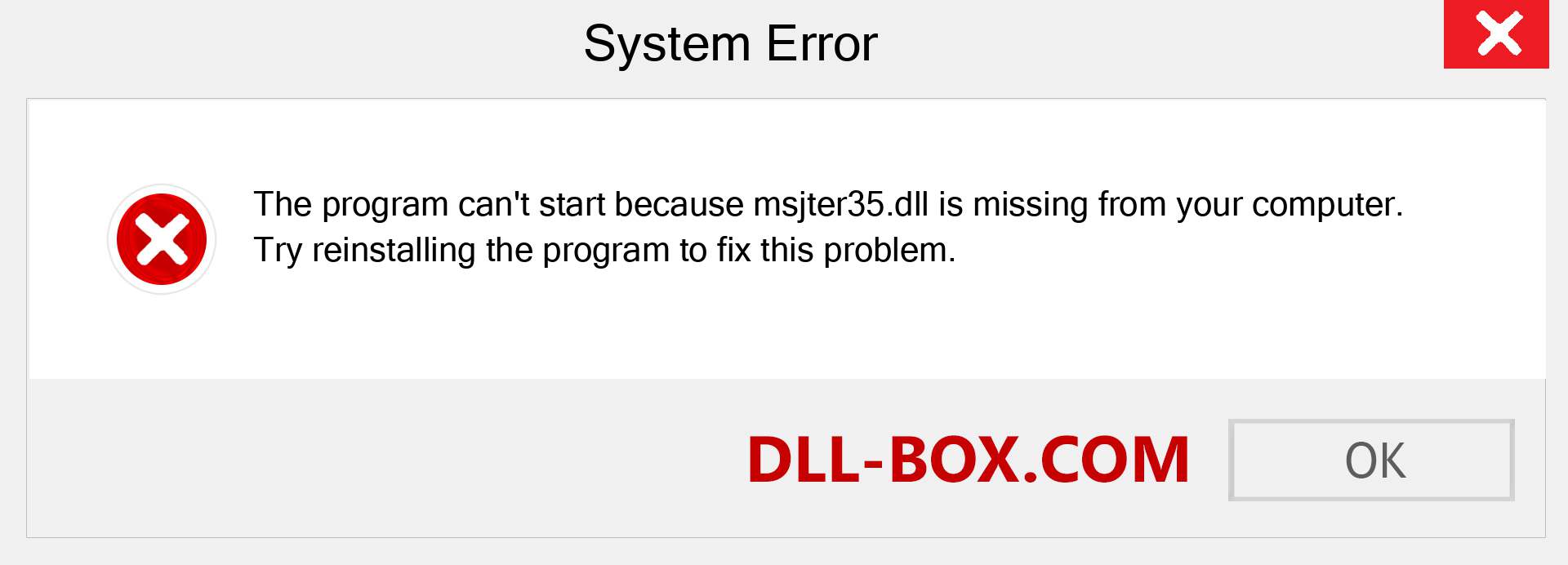  msjter35.dll file is missing?. Download for Windows 7, 8, 10 - Fix  msjter35 dll Missing Error on Windows, photos, images